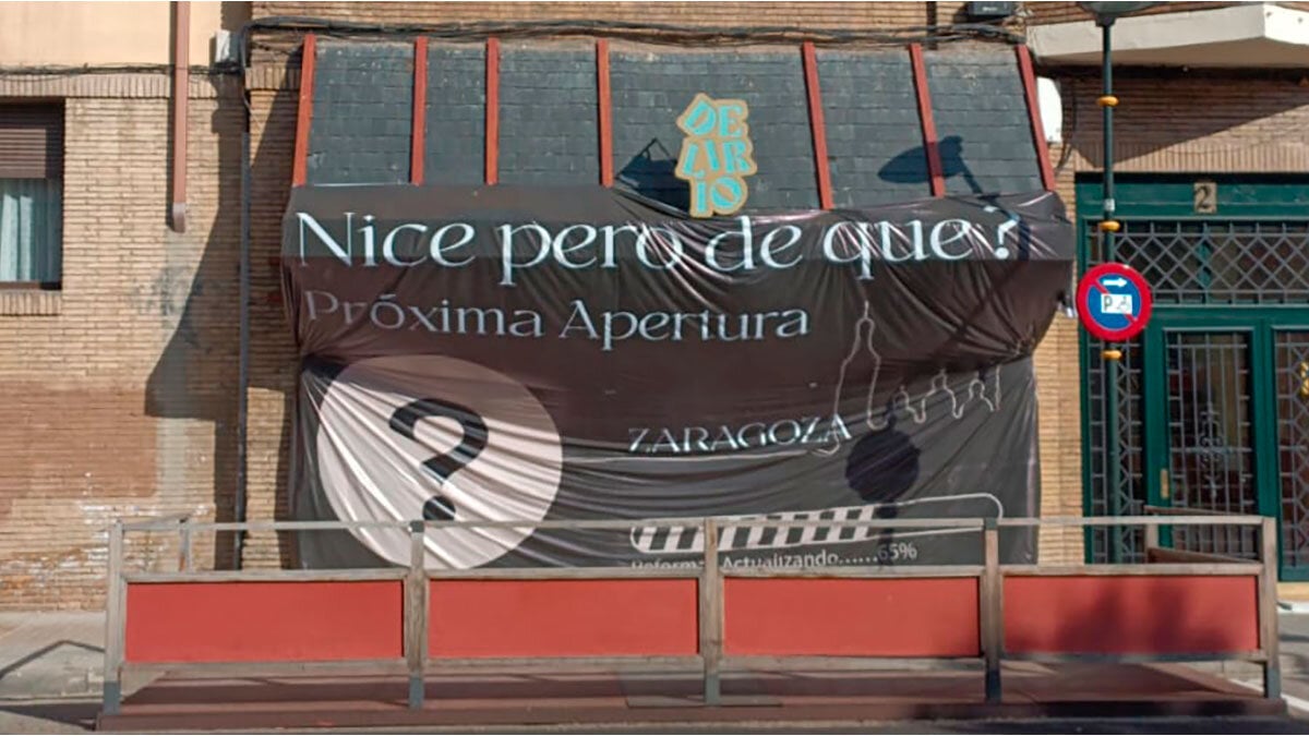 A mysterious canvas anticipates a new opening in Zaragoza where the Delirio restaurant was
