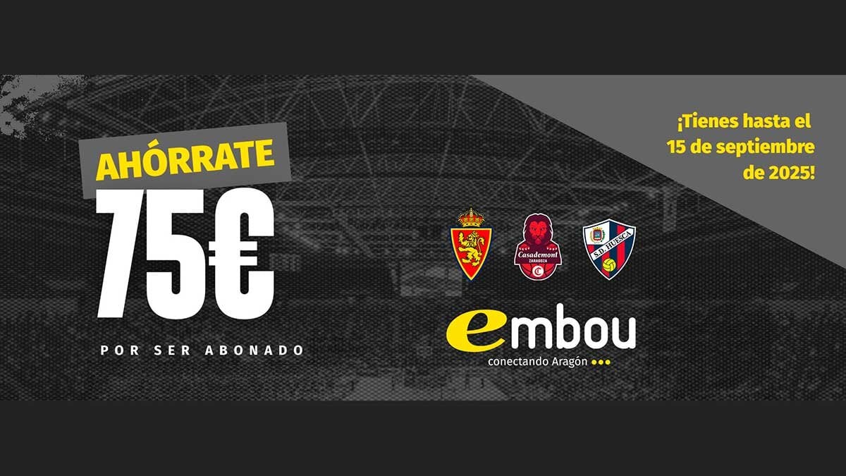 Embou launches exclusive advantages for Real Zaragoza, Casademont and SD Huesca subscribers