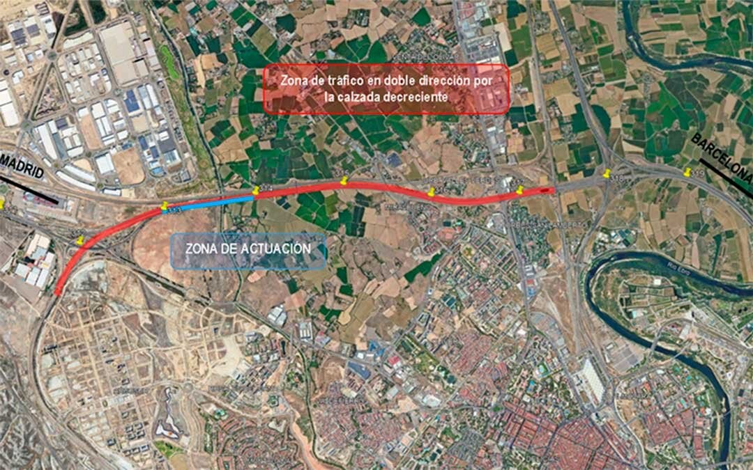 New improvement works in the surroundings of Zaragoza: affect the A-2 in the connection with the Z-40