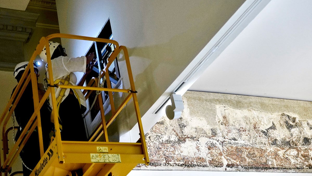 Aragonese technicians end on the first day the analysis of the profane paintings of Sijena