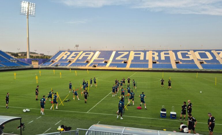 Valery premieres in the last training of Real Zaragoza before measuring Huesca